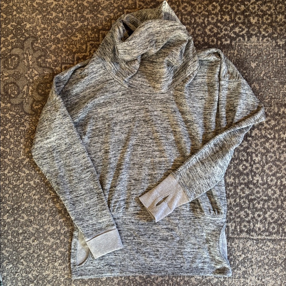 Athleta 2013 Heathered Gray Cowl Neck Pullover XS